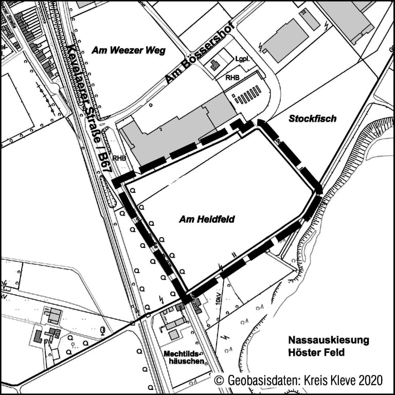 Grafische Darstellung zum Bebauungsplanverfahren Nr. 2 Gewerbepark Weeze – Goch (Rechte: Zweckverband Gewerbepark Weeze – Goch